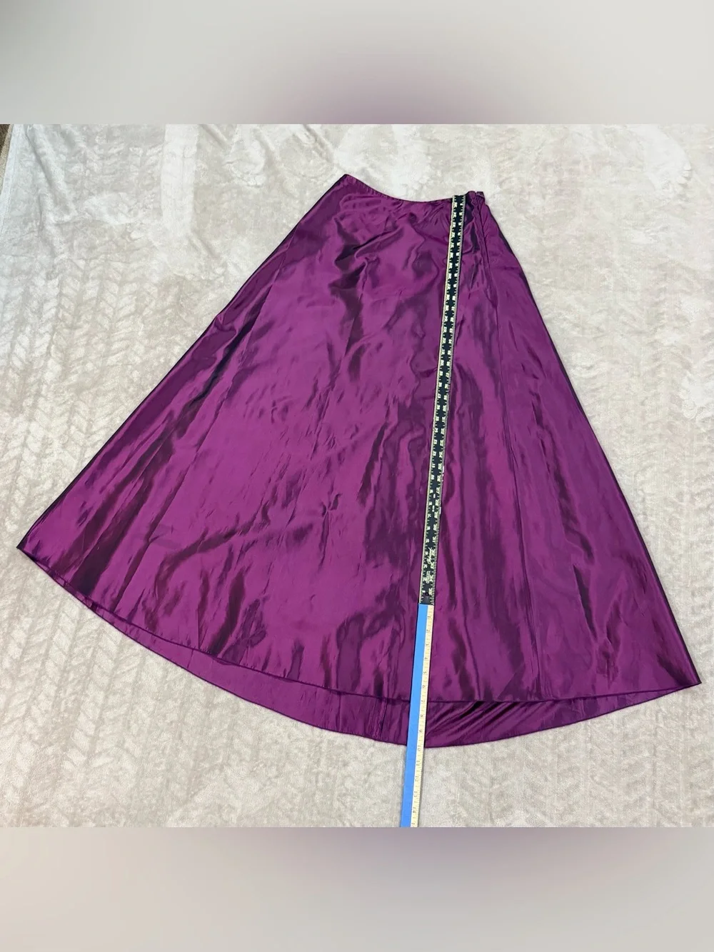 Vintage Express Iridescent Plum Taffeta Maxi Skirt - 90s Y2K Dramatic A-Line